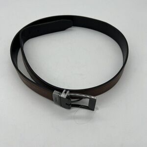 Fossil Men's Reversible Leather Belt Twist Buckle Black Brown size 42